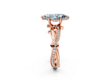 Rose gold Fancy Blue Marquise  Solitaire Twist Band with Pavé Accents and Four-Prong Setting_34