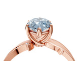 Rose gold Fancy Blue Marquise  Solitaire Twist Band with Pavé Accents and Four-Prong Setting_36