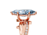 Rose gold Fancy Blue Marquise  Solitaire Twist Band with Pavé Accents and Four-Prong Setting_37