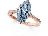 Rose gold Fancy Blue Marquise  Solitaire Twist Band with Pavé Diamonds and Four-Prong Setting_54