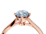 Rose gold Fancy Blue Marquise  Solitaire Twist Band with Pavé Diamonds and Four-Prong Setting_57