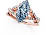 Rose gold Fancy Blue Marquise  Solitaire Twist Band with Pavé Setting and Four-Prong Setting_18