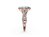 Rose gold Fancy Blue Marquise  Solitaire Twist Band with Pavé Setting and Four-Prong Setting_19
