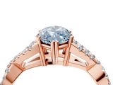 Rose gold Fancy Blue Marquise  Solitaire Twist Band with Pavé Setting and Four-Prong Setting_21