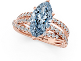 Rose gold Fancy Blue Marquise  Solitaire Twist Band with Pavé Setting and Four-Prong Setting_63