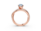 Rose gold Fancy Blue Marquise  Solitaire Twist Band with Pavé Setting and Four-Prong Setting_65
