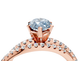 Rose gold Fancy Blue Marquise  Solitaire Twist Band with Pavé Setting and Four-Prong Setting_66