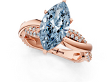 Rose gold Fancy Blue Marquise  Solitaire Twist Band with Pave Prong Setting_68