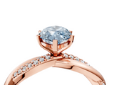 Rose gold Fancy Blue Marquise  Solitaire Twist Band with Pave Prong Setting_71