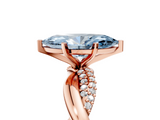 Rose gold Fancy Blue Marquise  Solitaire Twist Band with Pave Prong Setting_72