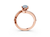 Rose gold Fancy Blue Marquise  Solitaire Twist Band with Pave Set Diamonds and Four-Prong Setting_94