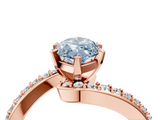 Rose gold Fancy Blue Marquise  Solitaire Twist Band with Pave Set Diamonds and Four-Prong Setting_95