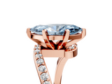 Rose gold Fancy Blue Marquise  Solitaire Twist Band with Pave Set Diamonds and Four-Prong Setting_96