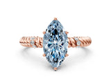 Rose gold Fancy Blue Marquise  Solitaire Twisted Band Prong Set Engagement Ring_61