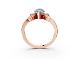 Rose gold Fancy Blue Marquise  Solitaire Twisted Band Scroll Prong Ring_35
