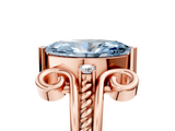 Rose gold Fancy Blue Marquise  Solitaire Twisted Band Scroll Prong Ring_37