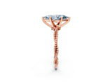Rose gold Fancy Blue Marquise  Solitaire Twisted Band with Bead Prong Setting_296
