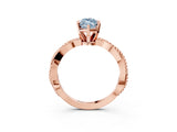 Rose gold Fancy Blue Marquise  Solitaire Twisted Band with Bead Prong Setting_297