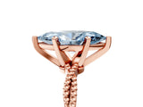 Rose gold Fancy Blue Marquise  Solitaire Twisted Band with Bead Prong Setting_299