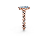 Rose gold Fancy Blue Marquise  Solitaire Twisted Band with Pavé Accents and Four-Prong Setting_5