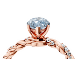 Rose gold Fancy Blue Marquise  Solitaire Twisted Band with Pavé Accents and Four-Prong Setting_7