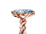 Rose gold Fancy Blue Marquise  Solitaire Twisted Band with Pavé Accents and Four-Prong Setting_8