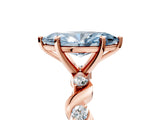 Rose gold Fancy Blue Marquise  Solitaire Twisted Band with Prong Setting 1