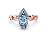 Rose gold Fancy Blue Marquise  Solitaire Twisted Band with Prong Setting 2