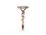 Rose gold Fancy Blue Marquise  Solitaire Twisted Band with Prong Setting 4