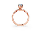 Rose gold Fancy Blue Marquise  Solitaire Twisted Band with Prong Setting 5