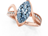 Rose gold Fancy Blue Marquise  Solitaire Twisted Band with Prong Setting_4