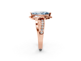 Rose gold Fancy Blue Marquise  Solitaire Twisted Band with Prong Setting_5