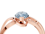 Rose gold Fancy Blue Marquise  Solitaire Twisted Band with Prong Setting_7