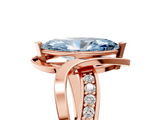 Rose gold Fancy Blue Marquise  Solitaire Twisted Band with Prong Setting_8