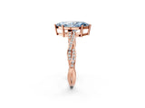 Rose gold Fancy Blue Marquise  Solitaire Twisted Pave Diamond Ring with Four-Prong Setting_117