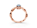 Rose gold Fancy Blue Marquise  Solitaire Twisted Pave Diamond Ring with Four-Prong Setting_118