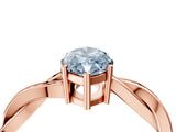 Rose gold Fancy Blue Marquise  Solitaire Twisted Pave Diamond Ring with Four-Prong Setting_119