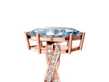 Rose gold Fancy Blue Marquise  Solitaire Twisted Pave Diamond Ring with Four-Prong Setting_120