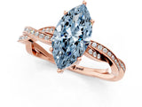 Rose gold Fancy Blue Marquise  Solitaire Twisted Pave Diamond Ring with Four-Prong Setting_25