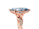 Rose gold Fancy Blue Marquise  Solitaire Vine Band with Milgrain Prong Setting_8