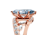 Rose gold Fancy Blue Marquise  Solitaire with Pavé Twist Band and Four-Prong Setting_62