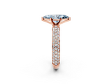 Rose gold Fancy Blue Marquise  Solitaire with Pave Band and Four-Prong Setting_5