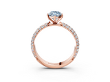 Rose gold Fancy Blue Marquise  Solitaire with Pave Band and Four-Prong Setting_6