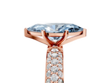 Rose gold Fancy Blue Marquise  Solitaire with Pave Band and Four-Prong Setting_8