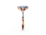Rose gold Fancy Blue Marquise  Solitaire with Side Baguettes and Channel Set Band_44