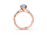 Rose gold Fancy Blue Marquise  Solitaire with Side Baguettes and Channel Set Band_45
