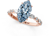 Rose gold Fancy Blue Marquise  Solitaire with Side Stones on a Pavé Band and Four-Prong Setting_24