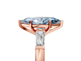Rose gold Fancy Blue Marquise  Solitaire with Tapered Baguette Side Stones on a Classic Band with Four-Prong Setting_111