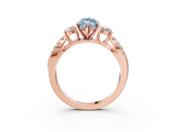 Rose gold Fancy Blue Marquise  Three-Stone Diamond Ring with Pavé Split Shank and Four-Prong Setting_83