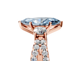 Rose gold Fancy Blue Marquise  Three-Stone Diamond Ring with Pavé Split Shank and Four-Prong Setting_85